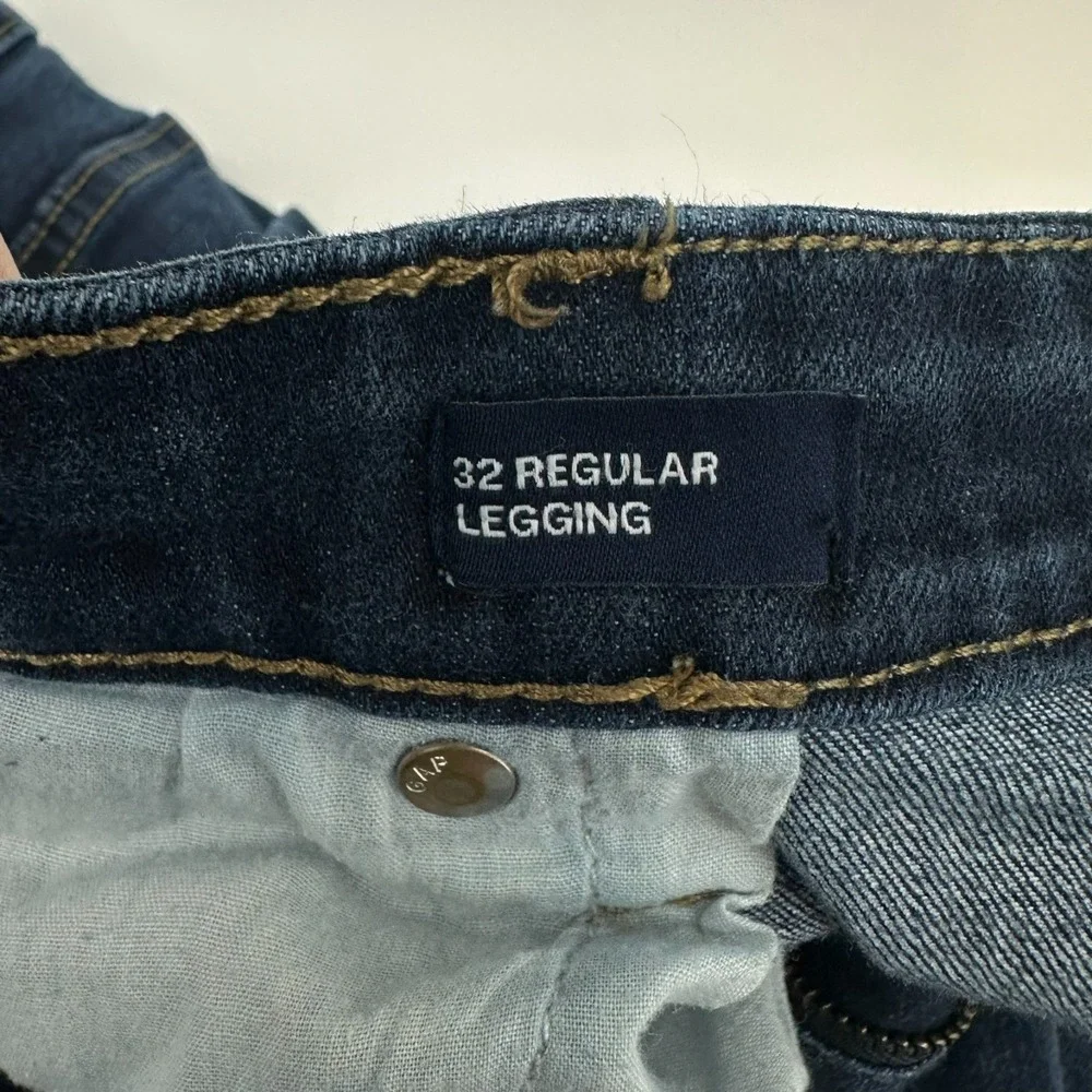 Gap Denim Jeans Womens 32 Regular Blue Legging Stretch Mid Rise 5-Pocket Classic